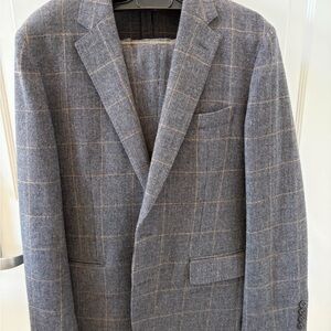J. Crew Blue Checkered Wool Suit